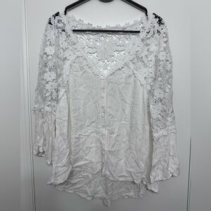 NWOT White Crochet Lace Women’s Top